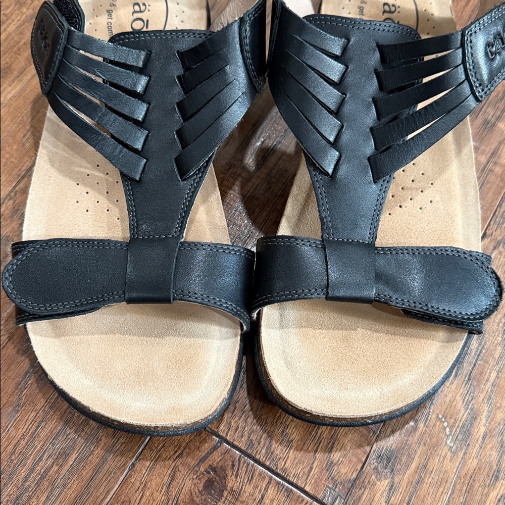 Taos Footwear Wonderful Black Leather Women's Slingback Sandals - Picture 6 of 7